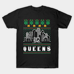 Queens New York Ugly Christmas T-Shirt